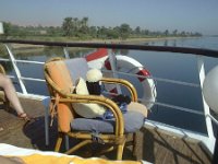 nile  Sean taking in the sites on our "cruise" ship down the nile to Dendera