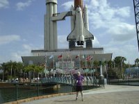 florida0021  Camera trickery at Universal Studios makes Pete look like he is about to be blasted by a Shuttle launch