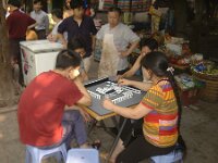 mahjong  Popular daily activity throughout China. Playing Mah Jong.